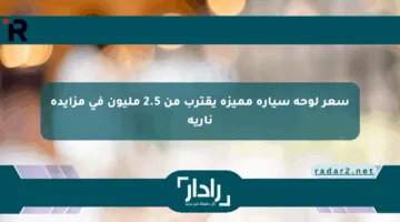 سعر لوحة سيارة مميزة يقترب من 2.5 مليون في مزايدة نارية
